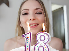 Angel Smalls gets dildo & cock gift for 18th birthday