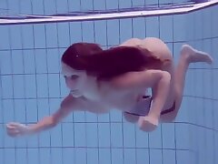 Bushy and surprised underwater teen Gurchenko